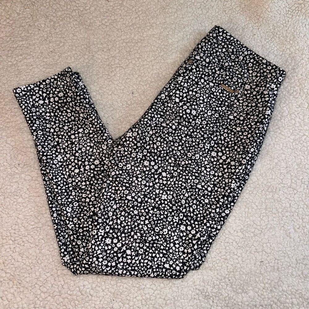 Michael Kors Women’s Medium Navy Blue White Floral Jeggings Pants NWOT